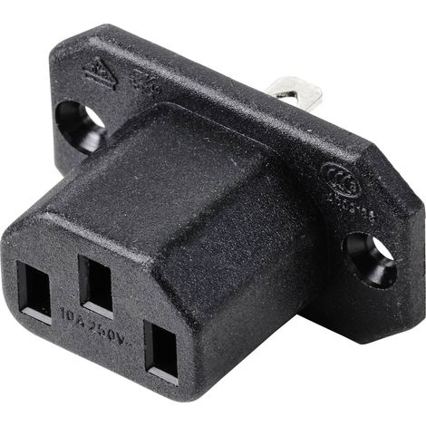 TRU COMPONENTS TC-10088408 Connectique pour appareils réfrigérants C13 embase femelle, verticale Nom (1/3)