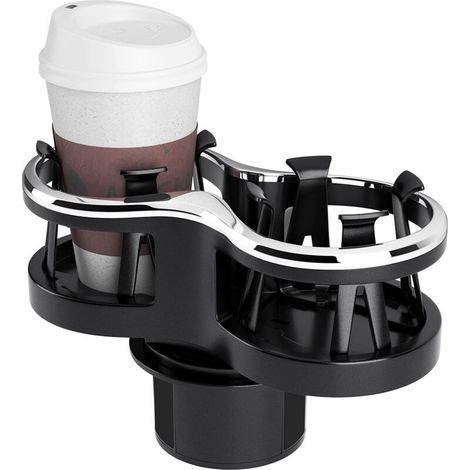 Porte Gobelet Voiture,2 Porte-Boîteilles Auto Universel Anti Vibration,Porte Boisson avec Base Extensible et Amovible (1/5)