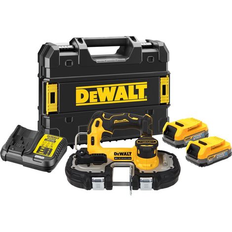 DeWALT DCS377E2T 18V XR Brushless Compact Bandsaw - 2x 1.7Ah PowerStack Batteries, Charger & TSTAK Case (1/3)