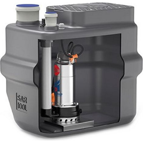 Estación de BOMBEO de Aguas Residuales Pedrollo SAR 100-VXm10/35 bomba VORTEX MONO 0,75 kW Depósito de 100 litros para WC Silenciosa y sin olores (1/2)