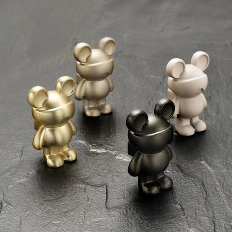 Poignée de porte placard cuisine avec motif ours, personnalisée (1/2)