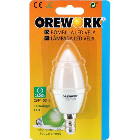 Bombilla LED vela E14 - 3 W - Cálida