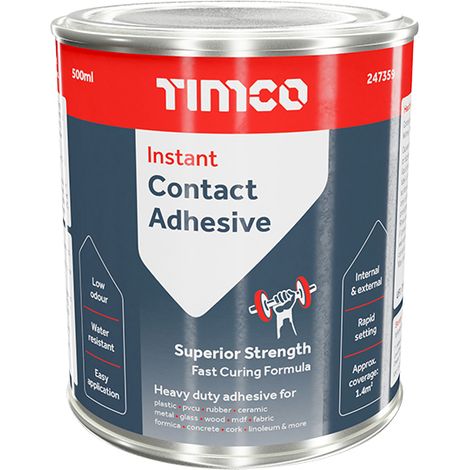 TIMCO Contact Adhesive, Rapid Setting Multi-Purpose Impact Resistant Adhesive - 500ml