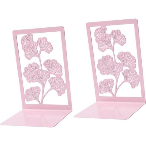 Serre-livres - support de livres - 1 paire - serre-livres - serre-livres en métal - serre-livres roses - serre-livres en métal - serre-livres en métal rose - porte-livres - support de livres réglable  (1/5)