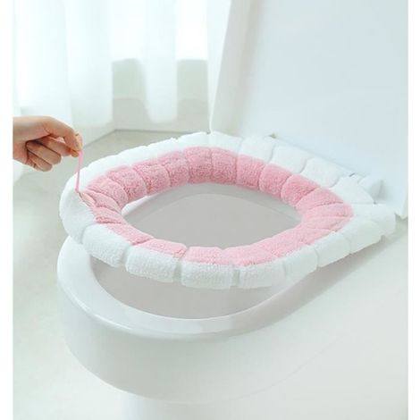 Coussin Siege Toilette - Acrylique - Universel Ovale Et Rond - Lavable - Lot De 2 (1/4)