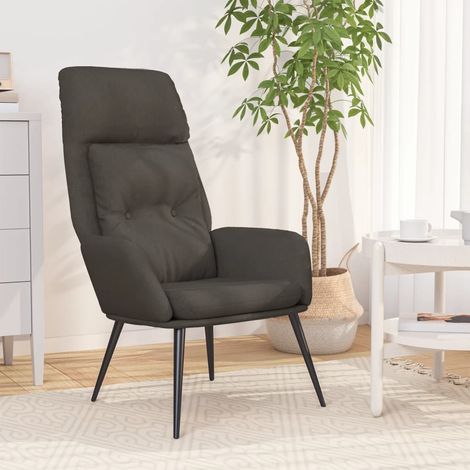 Chaise de relaxation Fauteuil relax - Gris foncé Similicuir daim BonneVie-25136 (1/5)