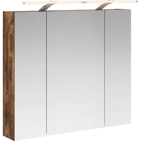 Maison Exclusive - Mobiletto per specchio da bagno Rovere fumé 80 x 14.5 x 70 cm