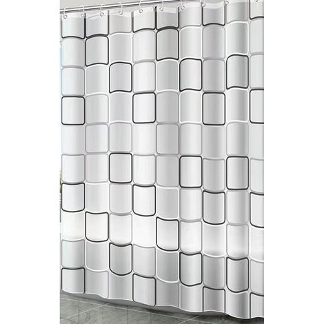 Rideau de Douche Séchage Rapide, Tissu Polyester Imperméable Lavable en Machine 180 x 200cm
(1/5)