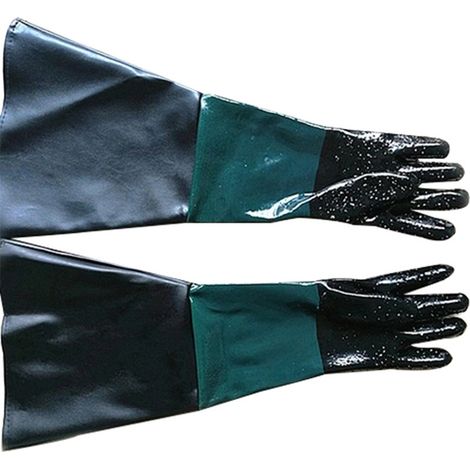 Gants spéciaux pour sableuses, gants de sablage, gants de protection de travail avec anneau en caoutchouc (1/3)