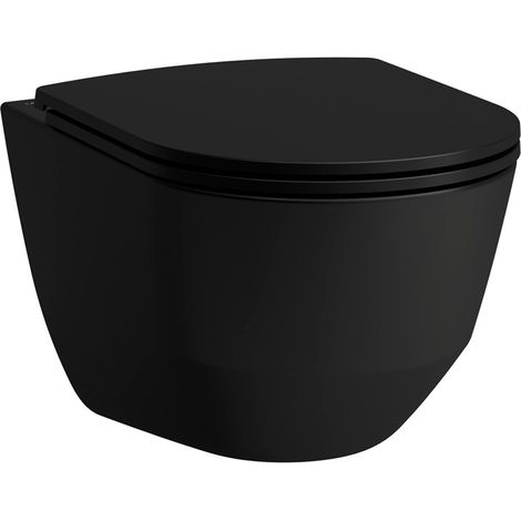 WC suspendu à chasse d'eau profonde LAUFEN PRO, avec kit de fixation, noir mat