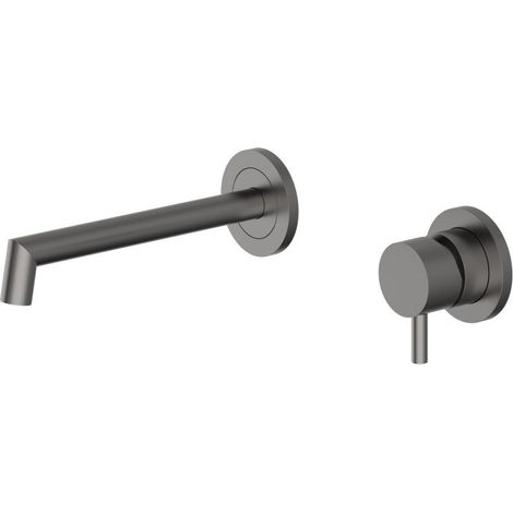 TEOREMA RUBINETTERIA Parte Esterna Miscelatore Monocomando Lavabo Da Parete Esterno Forty 5 Brushed Nikel