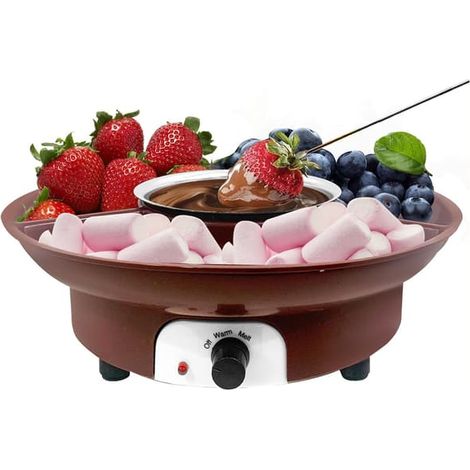 Machine à fondue au chocolat électrique avec séparateur alimentaire en acier inoxydable, idéale pour les fêtes, les fromages et autres gourmandises. Parfaite pour la Saint-Valentin, un anniversaire ou (1/5)