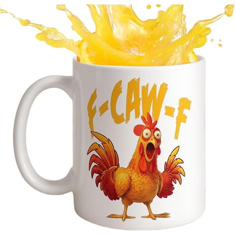 Mug Au Thème Du Poulet Tasse En Céramique Avec Design De Coq Cartoon,Mug De Noël En Céramique D'une Capacité De 350 Millilitres,Pour La Cuisine, Les Vacances, Les Fêtes, La Ferme, Le (1/5)