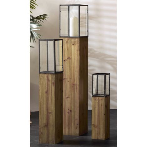 Pieds en bois rustiques marron 120 cm. Lot de 3  21 x 120 cm (1/3)