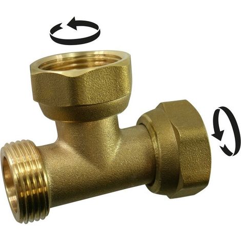 Tee M doppio avvitabile in ottone F 20 x 27 per tubo rame SANS MARQUE