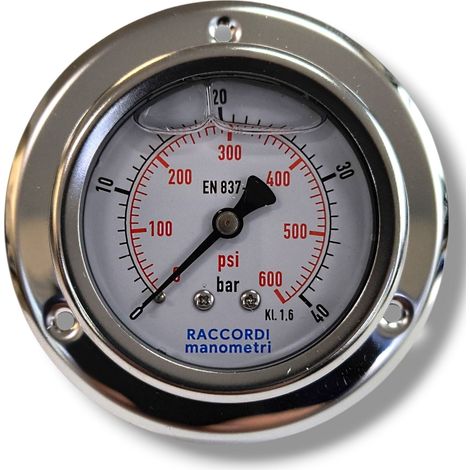 Manomètre de pression arrière 40 bar 63 filetage 1/4" (1/5)