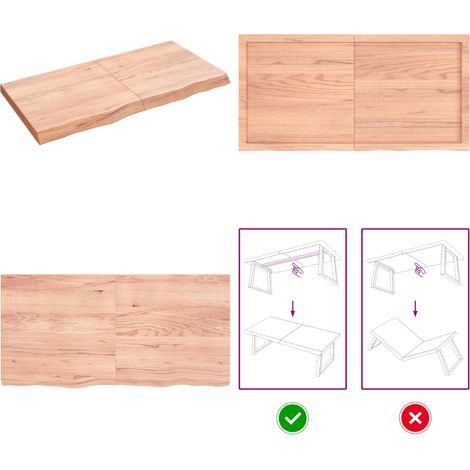 Wandregal Hellbraun 120x60x(2-6) cm Massivholz Eiche Behandelt - Wandregal - Eichendielen - Holzmöbel - Rustikal - Wohnraum Dekoration - Home & Living (1/5)