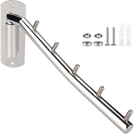 Cintre Mural En Acier Inoxydable - Bras Pivotant 180° - Pour Chambre Salle De Bain Armoire - 1 Pièce (1/5)