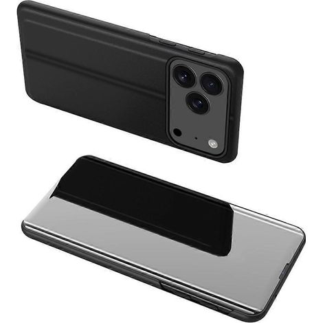 Étui compatible avec l'iPhone 17 Pro : étui en cuir avec fenêtre de visualisation et support, et couvercle pliable. (1/5)