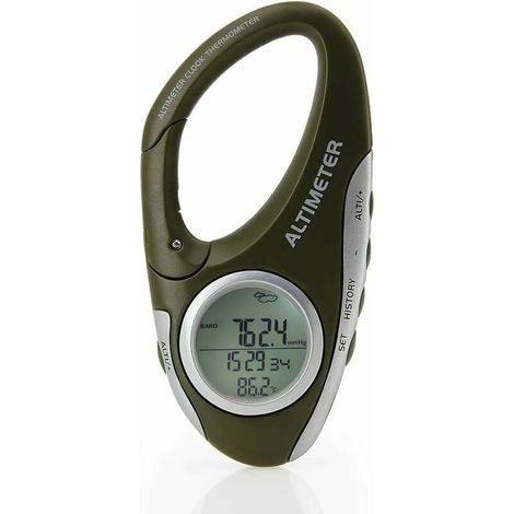 Baromètre altimètre thermomètre multifonction – Prévisions météo – Rétroéclairage – Enregistrement historique d'altitude – Pour escalade et camping (1/4)