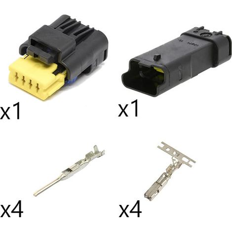 Kit Connettore Miniseal maschio femmina 4 vie nero