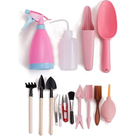 15 Pièces Outils pour Plantes Succulentes, Ensemble d'Outils à Main de Mini Jardin Outils de Transplantation Ensemble d'Outils de Jardinage de Plantation pour l'Entretien des Plantes de Jardin de Fées (1/4)
