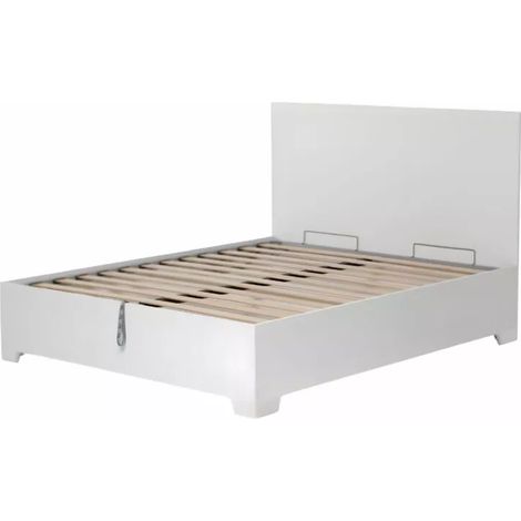 letto matrimoniale contenitore con piedini "hi box" bianco 160x190 cm (1/4)