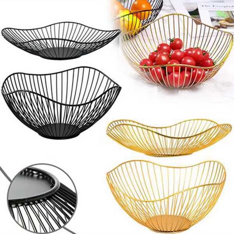 Size 1: Tall lotus leaf, black color: as pictured. Material: High-quality iron fruit plate. (1/5)