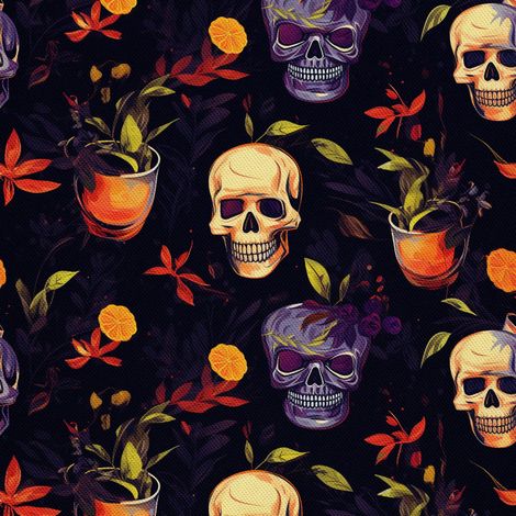 Tela decorativa para exteriores Oxford - Motivo de calavera I DX4598 (1/5)