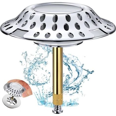 Universal Bathtub Plug, 2-in-1 Bathtub Plug with Hair Filter, Adjustable Height Bathtub Drain with Filter Design. (1/4)