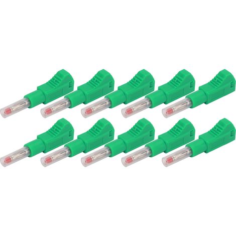 10 Pièces Fiches Banane Télescopiques 4mm 600V CAT II 32A avec Gaine PE pour Équipement Industriel Sécurisé 3C Digital Vert (1/5)