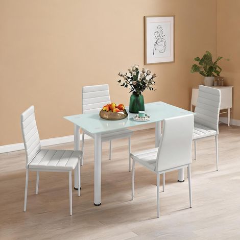 Ensemble table et chaises en similicuir acier 120 x 60 x 97 cm (1/5)