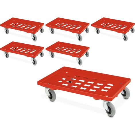 BRB Lot de 6 rouleaux de transport avec roulettes roulantes, couverture grillagée, 600 x 400 mm ou 2 x 400 x 300 mm (1/2)