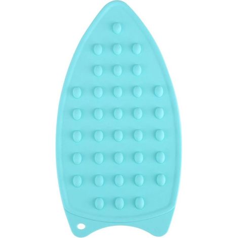 Coussin de repos en fer en silicone, coussin de repos de protection à chaud en fer en silicone, tapis antidérapant résistant à la chaleur pour le repassage du tapis résistant à la chaleur(Bleu) (1/5)
