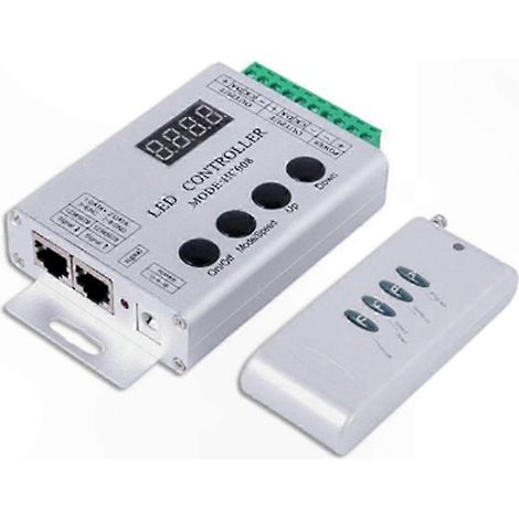 RGB-LED-Controller mit 133 Effekten, Funkfernbedienung, 2048-Pixel-Management für programmierbare Module (1/5)