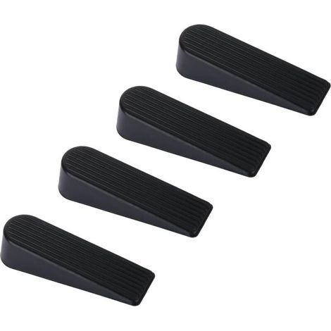 Cale Porte, 4 Pack Arrêt Cale de Porte Caoutchouc Mise A Niveau Arret de Porte, 100% Silicone, Non Toxique, Non Odeur, Noir (1/5)