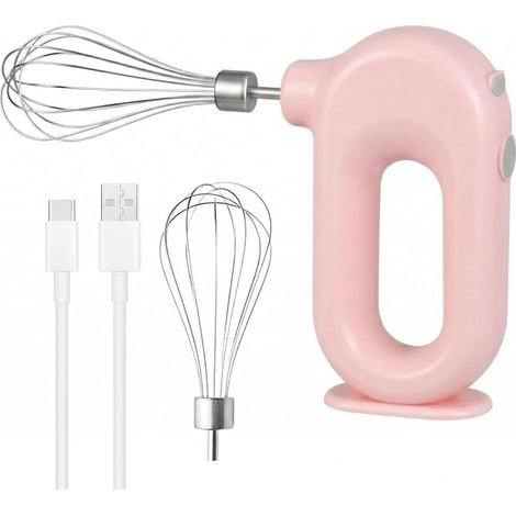 Batteur à main électrique sans fil mini batteur à main avec 4 niveaux et 2 fouets batte mixeur (1/5)