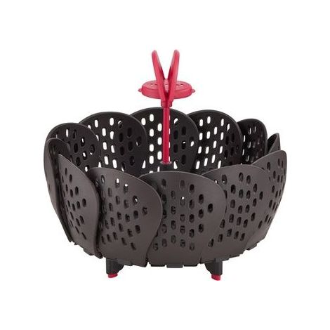 Tefal Cesta Vaporera Pliable Noir et Rouge (1/5)