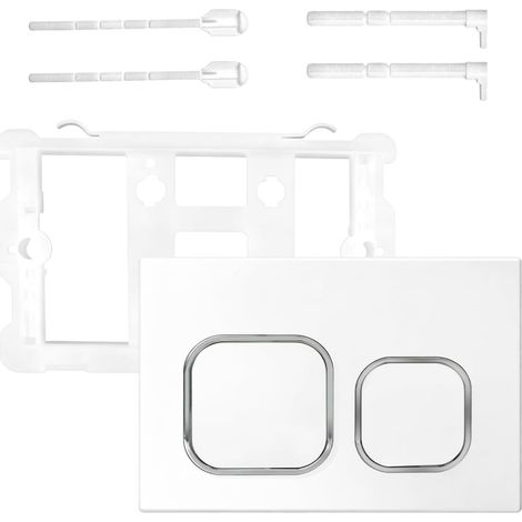 Plaque de commande WC de rechange - Argenté mat - Double chasse d'eau 2/4 l - Plaque de commande universelle pour UP300, UP320 (242 x 162 mm) (1/5)