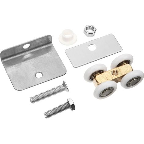 2 Ensembles Roulette en Cuivre pour Porte Coulissante, Chariot de Remplacement Haute Résistance Artisanat Fin pour Porte de Grange ou Fenêtre Coulissante (1/5)