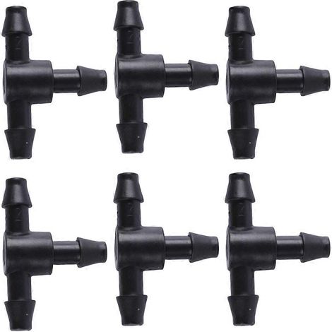 Raccord de tuyau cannelé, lot de 100 pièces, noir, pour irrigation goutte à goutte, idéal pour les jardiniers. Connecteurs de tuyau de 4/7 mm, installation facile. (1/5)