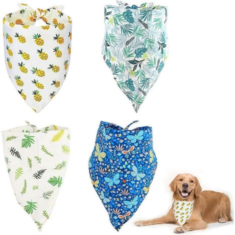 Bandana pour chien, lot de 4 bandanas triangulaires pour animaux de compagnie, écharpe pour chien et chat (1/5)