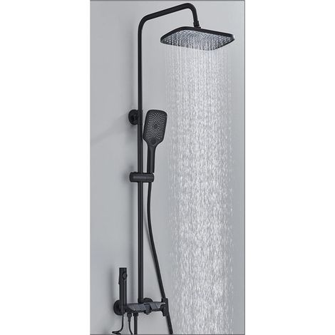 Ensemble de douche mitigeur thermostatique intelli Ensemble de douche de bain à affichage numérique, ensemble de système de douche de salle de bain piano blanc, tête de robinet de douche de salle de b (1/5)