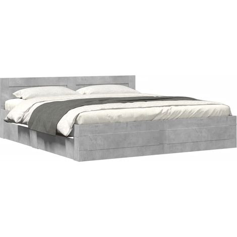 Maison Exclusive - Giroletto Testiera Grigio Cemento 180x200 cm Legno Multistrato