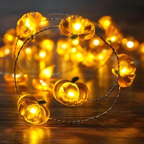 Citrouille - Décoration d'intérieur lumineuse - 2 m - 20 LED - Guirlande d'automne - Mini guirlande lumineuse (1/5)