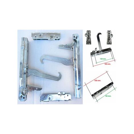 KIT 2PZ CERNIERA + PORTARULLINI  PORTA FORNO CUCINA TECNOGAS   mm 165 x 32 (1/4)