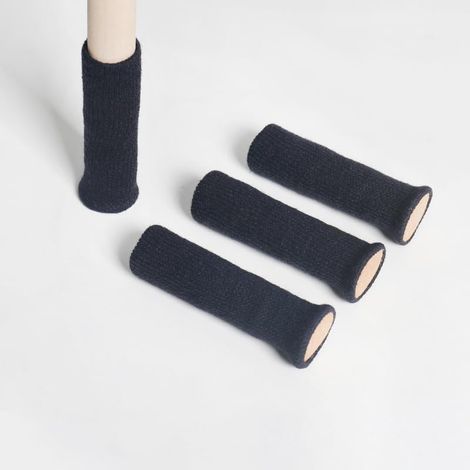 Juego de 4 almohadillas protectoras de fieltro grueso antideslizantes para las patas de los muebles, ideales para dormitorios y salas de estar (Negro). (1/4)