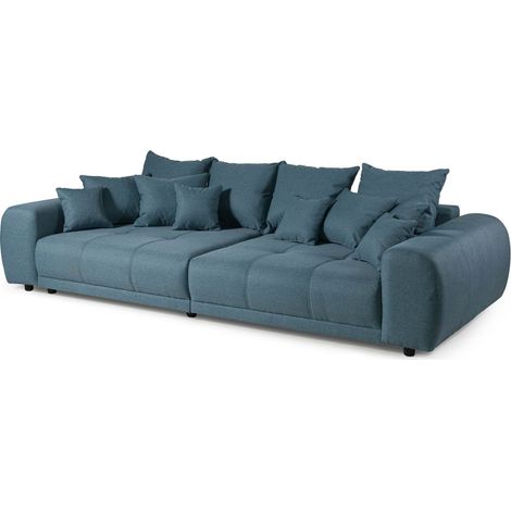 Bigsofa Geflechtstoff 310x135x86 blau MIRELLAMassivmoebel24 GmbH
