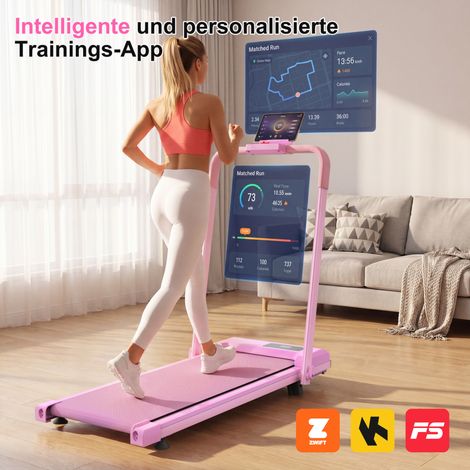 Tapis de course pliable 3-en-1 incliné avec ceinture amortissante - capacité 120 kg (1/5)