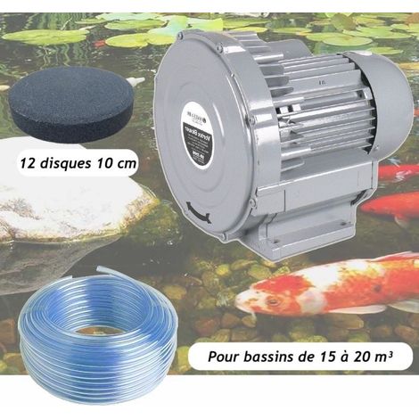 Kit Pompe à Air Bassin Vortex Turbine 15000 l/h + 12 disques 10 cm Pour Bassins De 15 à 20 m³ (1/5)